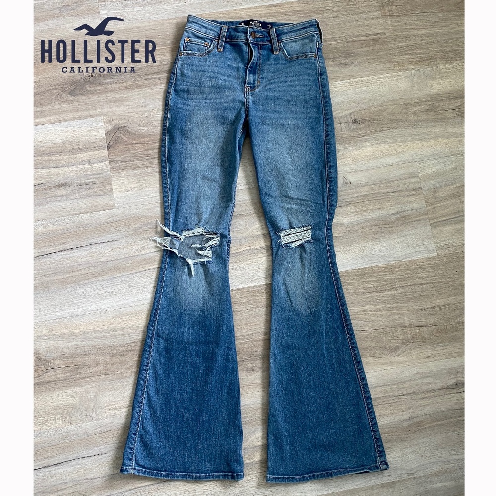 Hollister High Rise Vintage Flare jeans Wide Leg jeans soft stretch 1R W 25 L32